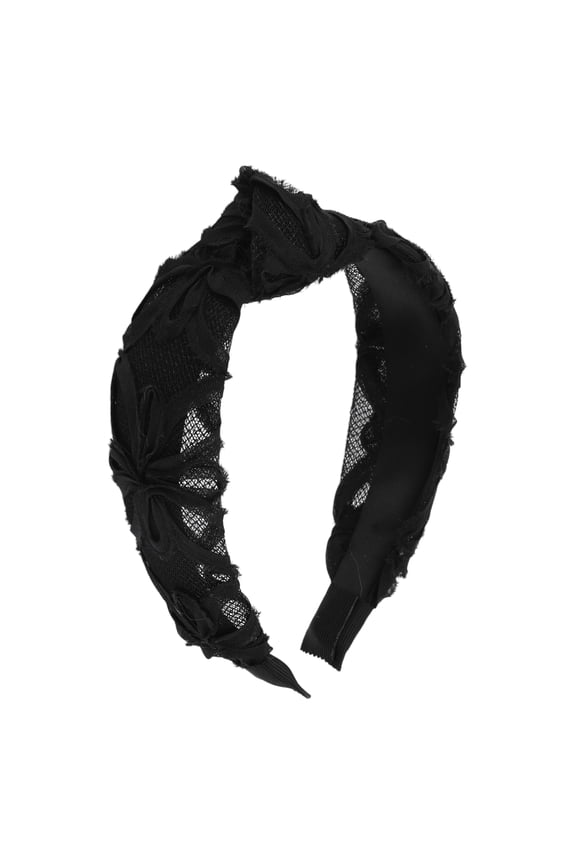 1 Pc Fashion Lace Tie Headbands for Women Black