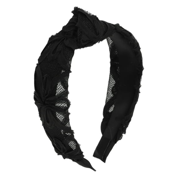 Unique Bargains 1 Pc Fashion Lace Tie Headbands for Women Black