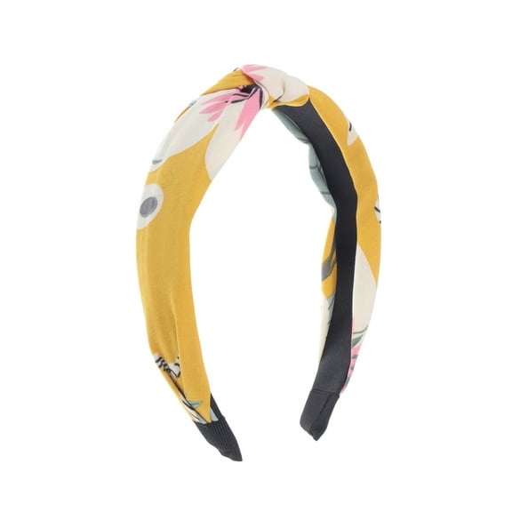 Unique Bargains 1 Pc Fashion Leaf Pattern Headbands for Women Yellow