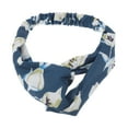 thumbnail image 1 of Unique Bargains 1 Pc Fashion Lily Pattern Cross Elastic Hairband for Women Navy Blue, 1 of 6