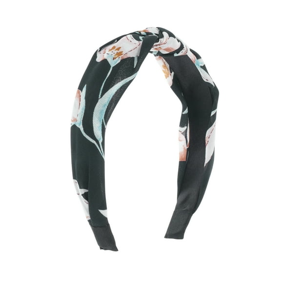 Unique Bargains 1 Pc Fashion Lily Pattern Headbands for Women Navy Blue