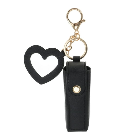 Unique Bargains 1 Pc Fashion Lipstick Bag with Mirror Handbag Charm Bag Accessories Black