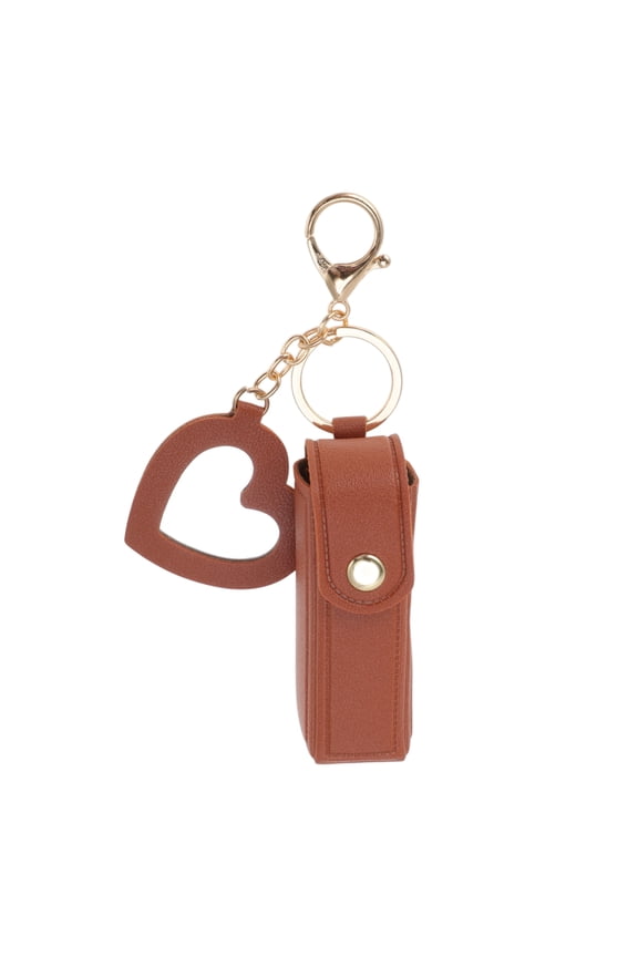 1 Pc Fashion Lipstick Bag with Mirror Handbag Charm Bag Accessories Brown