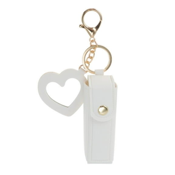 Unique Bargains 1 Pc Fashion Lipstick Bag with Mirror Handbag Charm Bag Accessories White
