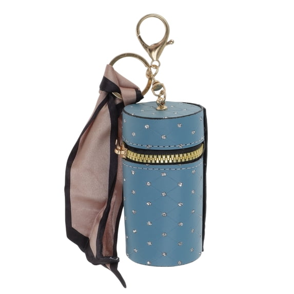 Unique Bargains 1 Pc Fashion Lipstick Bag with Polka Dot Pattern Handbag Charm Bag Accessories Blue