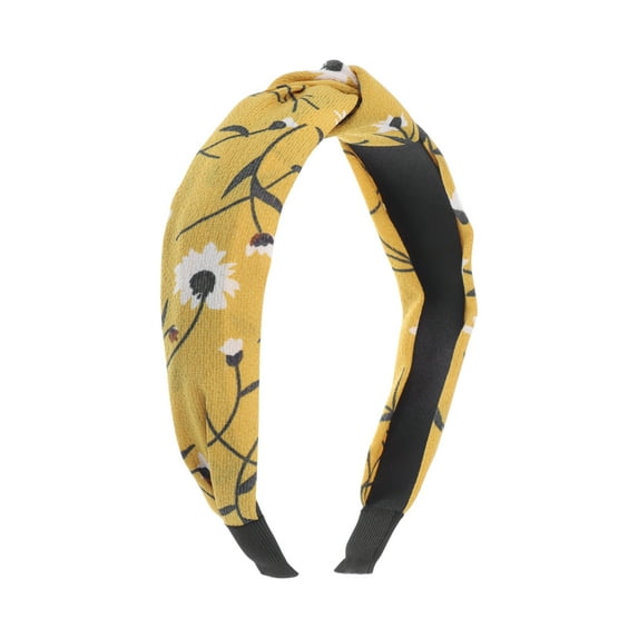 Unique Bargains 1 Pc Fashion Little Chrysanthemum Pattern Headbands for Women Yellow