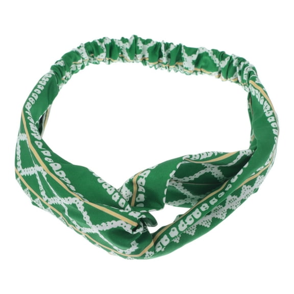 Unique Bargains 1 Pc Fashion Love Sea Pattern Cross Elastic Hairband for Women Dark Green