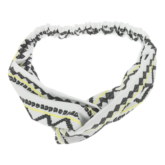 Unique Bargains 1 Pc Fashion Love Sea Pattern Cross Elastic Hairband for Women White