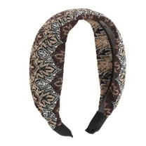 Unique Bargains 1 Pc Fashion Pattern Wide Headbands for Women Brown