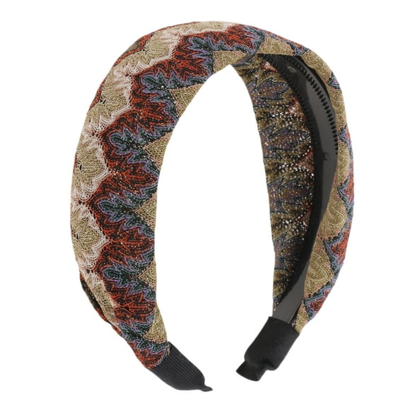 Unique Bargains 1 Pc Fashion Pattern Wide Headbands for Women Red