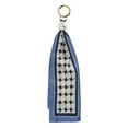 thumbnail image 1 of Unique Bargains 1 Pc Fashion Pearl Scarf Plaid Print Handbag Charm Bag Accessories Blue, 1 of 5