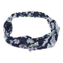 Unique Bargains 1 Pc Fashion Phalaenopsis Pattern Elastic Hairband for Women Navy Blue