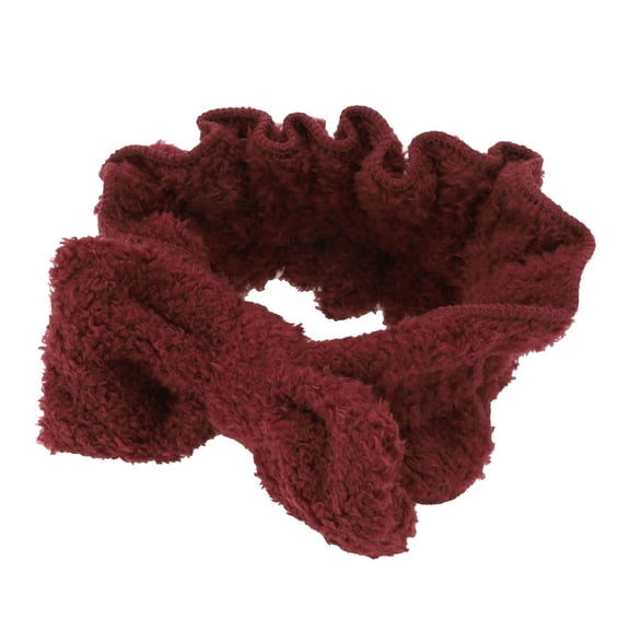 Unique Bargains 1 Pc Fashion Plush Wide Side Knot Bow Headwrap for Women 7.28"x3.15" Red