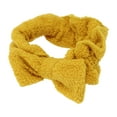 thumbnail image 1 of Unique Bargains 1 Pc Fashion Plush Wide Side Knot Bow Headwrap for Women 7.28"x3.15" Yellow, 1 of 3