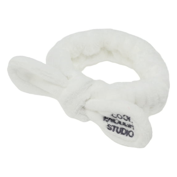 Unique Bargains 1 Pc Fashion Plush Wide Side Letter Knotted Headwrap for Women 7.09"x1.97" White