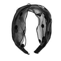 Unique Bargains 1 Pc Fashion Polka Dot Wide Headbands for Women Black