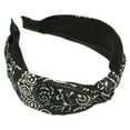 thumbnail image 1 of Unique Bargains 1 Pc Fashion Printed Knotted Headwrap for Women for Girls 6.69"x2.17" Black, 1 of 6