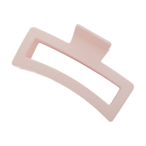 Unique Bargains 1 Pc Fashion Rectangle Frosted Hair Clips Hairdo Clip for Home Pink