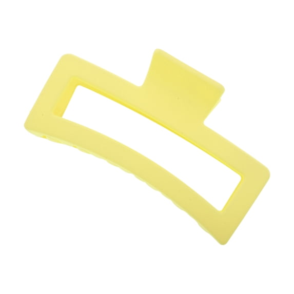 Unique Bargains 1 Pc Fashion Rectangle Frosted Hair Clips Hairdo Clip for Home Yellow