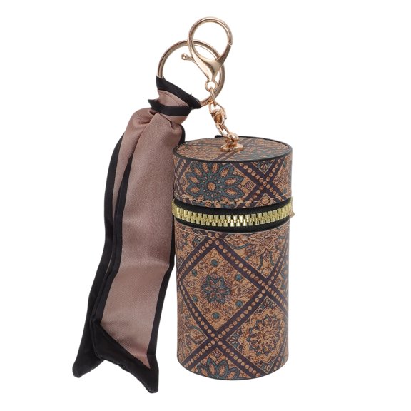 Unique Bargains 1 Pc Fashion Retro Lipstick Bag Handbag Charm Bag Accessories Brown ["Pattern 3"]