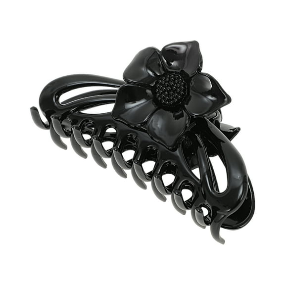Unique Bargains 1 Pc Fashion Rose Flower Hair Clips Hairdo Clip Black