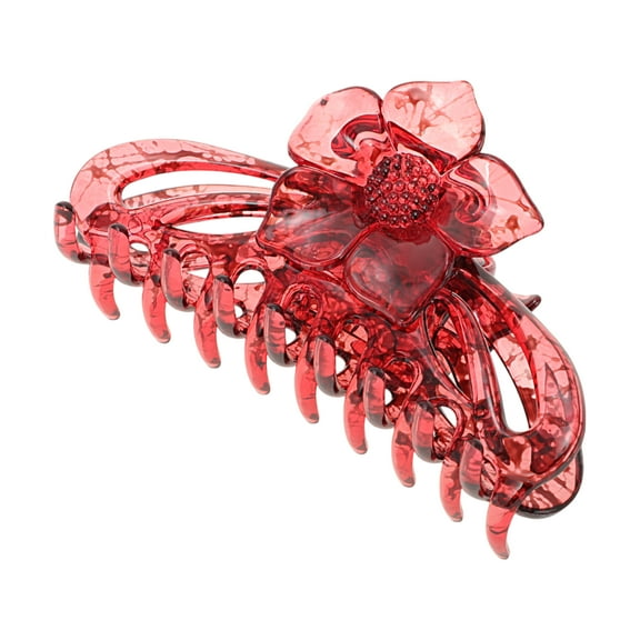 Unique Bargains 1 Pc Fashion Rose Flower Hair Clips Hairdo Clip Red