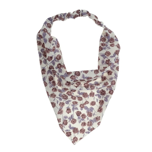 Unique Bargains 1 Pc Fashion Rose Headwrap for Women Purple White