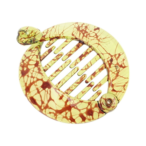 Unique Bargains 1 Pc Fashion Round Fish Shape Hair Clips Hairdo Clip Green