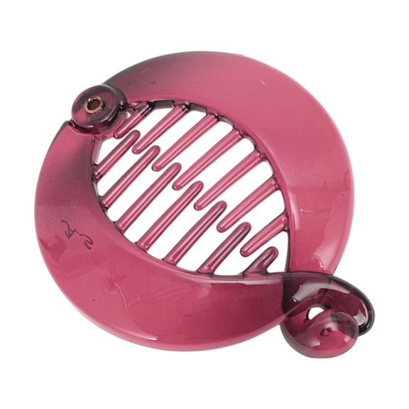 Unique Bargains 1 Pc Fashion Round Fish Shape Hair Clips Hairdo Clip Wine Red