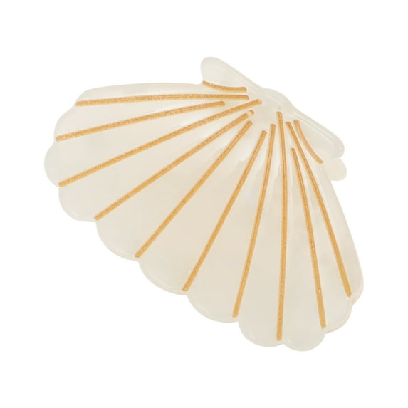 Unique Bargains 1 Pc Fashion Scallop Hair Clips for Home Beige