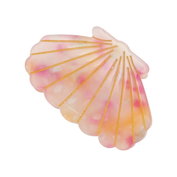 Unique Bargains 1 Pc Fashion Scallop Hair Clips for Home Pink