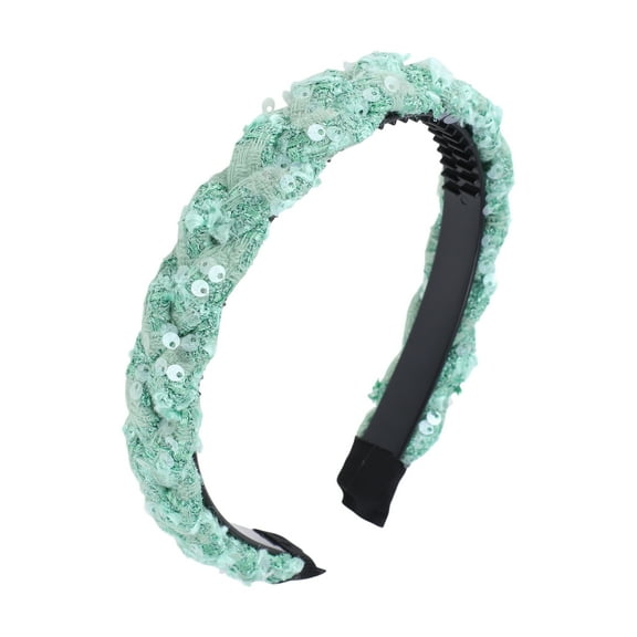 Unique Bargains 1 Pc Fashion Sequins Headbands for Women Green