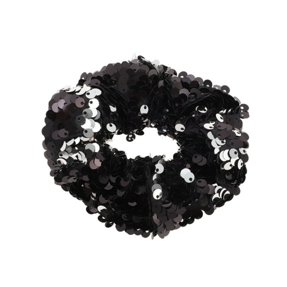 Unique Bargains 1 Pc Fashion Sequins Scrunchies Black White