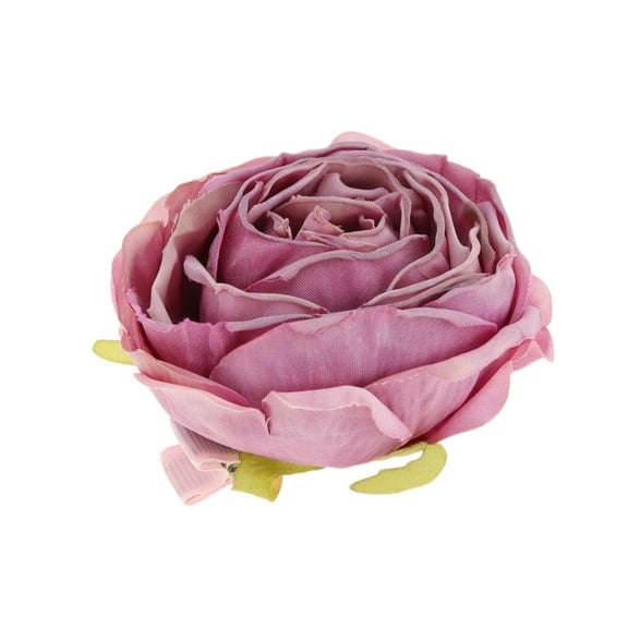 Unique Bargains 1 Pc Fashion Simulation Rose Hair Clips Hairdo Clip Dark Purple