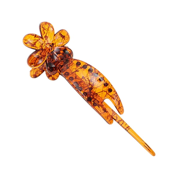 Unique Bargains 1 Pc Fashion Six-Petal Flower Hair Clips Hairdo Clip Dark Brown