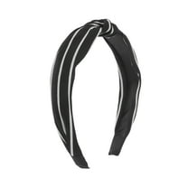 Unique Bargains 1 Pc Fashion Stripe Pattern Headbands for Women Black