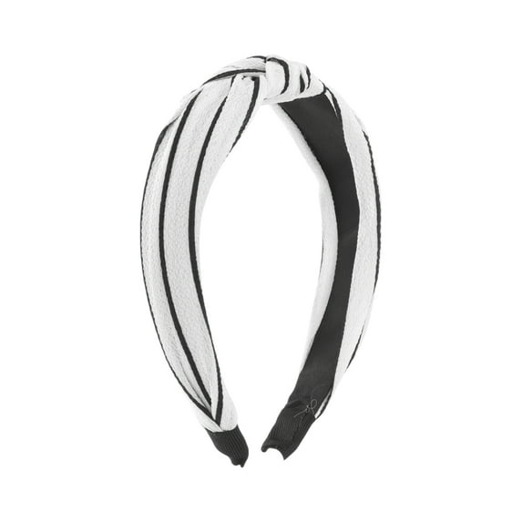 Unique Bargains 1 Pc Fashion Stripe Pattern Headbands for Women Grey White