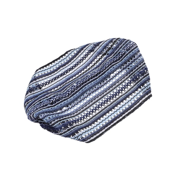 Unique Bargains 1 Pc Fashion Stripes Wide Headwrap Blue