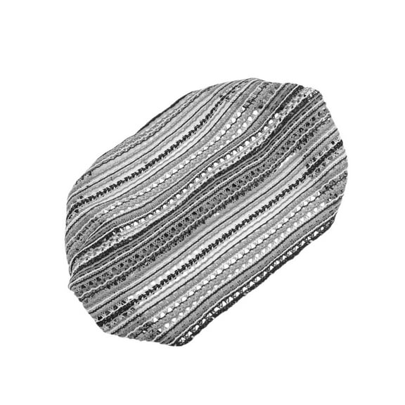 Unique Bargains 1 Pc Fashion Stripes Wide Headwrap Gray
