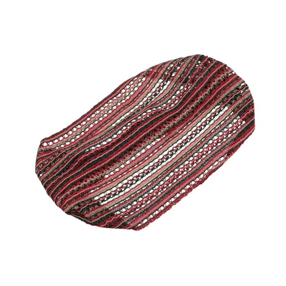 Unique Bargains 1 Pc Fashion Stripes Wide Headwrap Wine Red