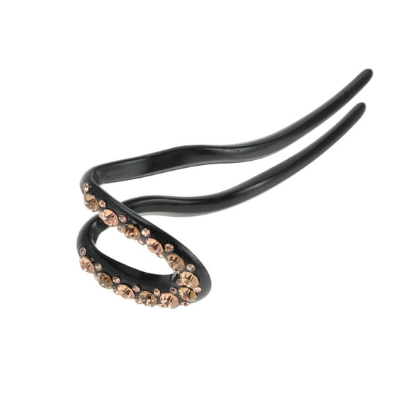 Unique Bargains 1 Pc Fashion U-shaped Hair Pins for Home Champagne Coffee Color