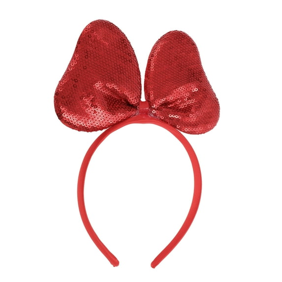 Unique Bargains 1 Pc Fashion Vertical Bow Headband for Women for Girls Red