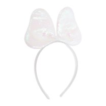 Unique Bargains 1 Pc Fashion Vertical Bow Headband for Women for Girls White