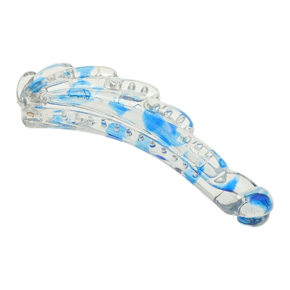 Unique Bargains 1 Pc Fashion Wavy Edge Hair Clips Hairdo Clip Clear Blue