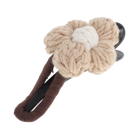 Unique Bargains 1 Pc Fashion Wool Floral Duckbill Hair Clips for Home Khaki Brown