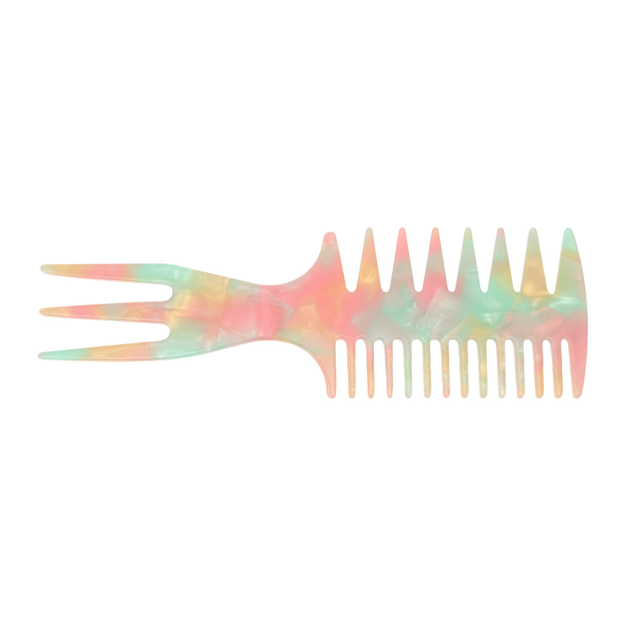 Unique Bargains 1 Pc Fashionable 3 in 1 Fish Bone Hair Comb for All Hair Types Pink, Green