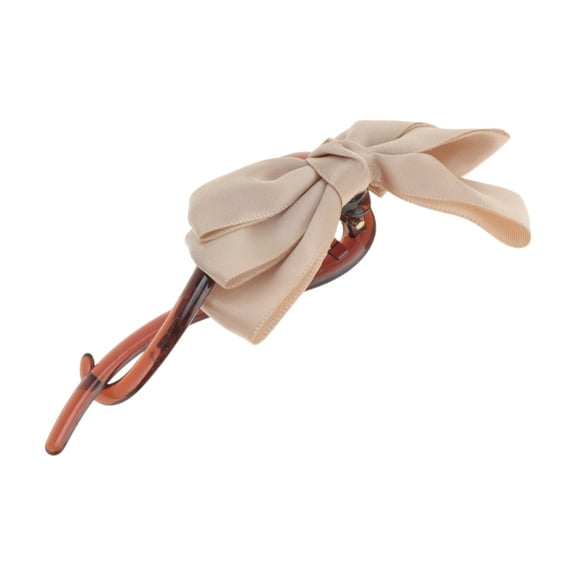 Unique Bargains 1 Pc Fashionable Bow Design Hair Clips for Home Brown Khaki