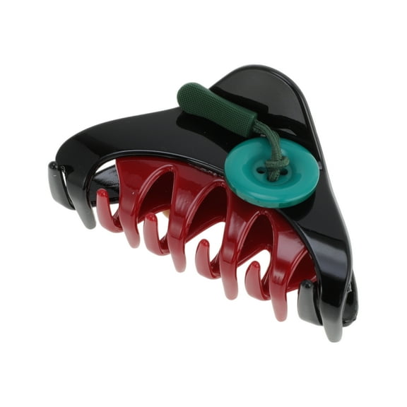 Unique Bargains 1 Pc Fashionable Button Design Hair Clips for Home Black Red