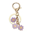 thumbnail image 1 of Unique Bargains Christmas Christmas 1 Pc Fashionable Flower Handbag Charm Decorative Keychain Purple Gold Tone, 1 of 5