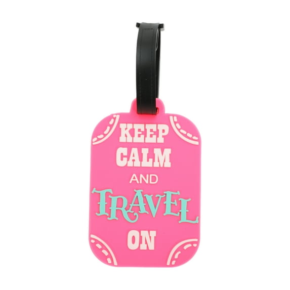 Unique Bargains 1 Pc Fashionable Luggage Tag for Travelling Pink Soft Rubber